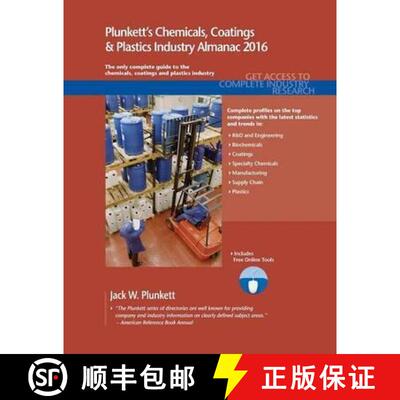 预订 Plunkett's Chemicals, Coatings & Plastics Industry Almanac 2016: Chemicals, Coatings & Plastics ... [9781628313703]