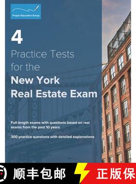 预订 4 Practice Tests for the New York Real Estate Exam: 300 Practice Questions with Detailed Explana... [9781734213805]