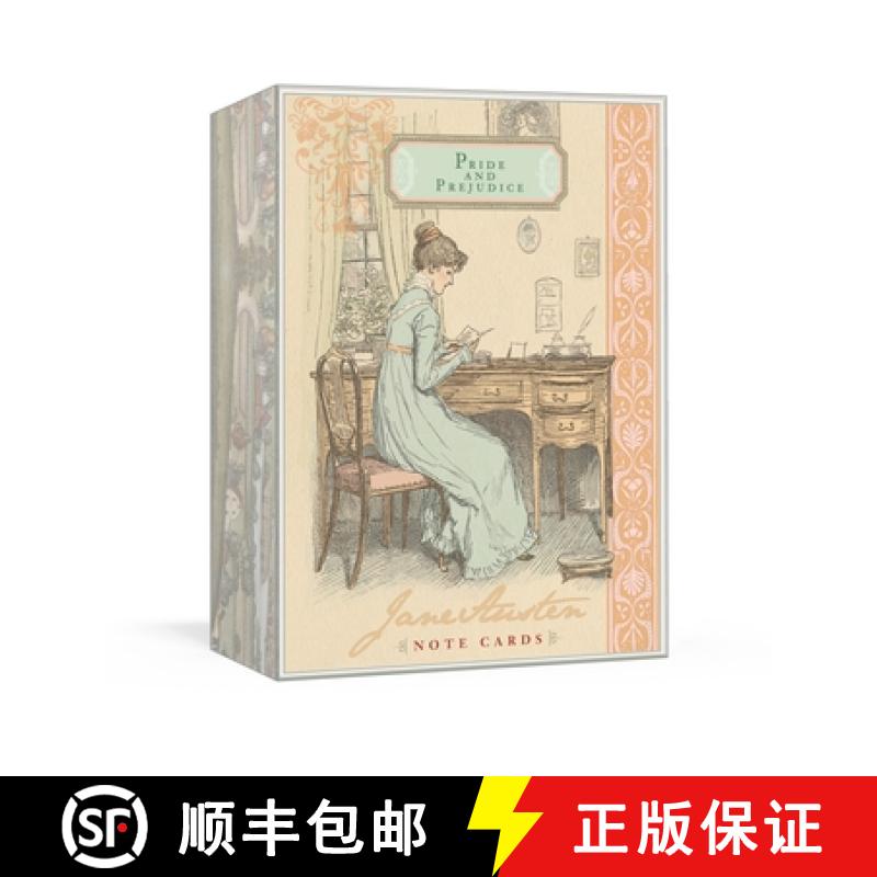 【3-4周达】Pride and Prejudice Jane Austen Note Cards [With 17 Envelopes] [9780307587428]