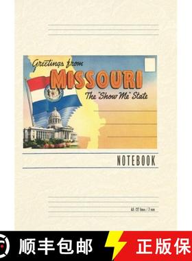 预订 Vintage Lined Notebook Postcard Folder, Greetings from Missouri [9798385445172]