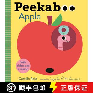 【3-4周达】Peekaboo: Apple: (An Interactive Board Book for Babies & Toddlers with Mirror & Sliders to... [9781536214451]