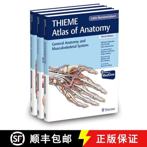 【3-4周达】THIEME Atlas of Anatomy, Latin Nomenclature, Three Volume Set, Third Edition [9781684204533]