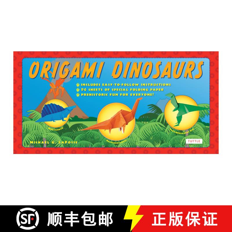 【3-4周达】Origami Dinosaurs Kit: Includes 2 Origami Books, 20 Fun Projects and 98 High-Quality Origa... [9780804839082]
