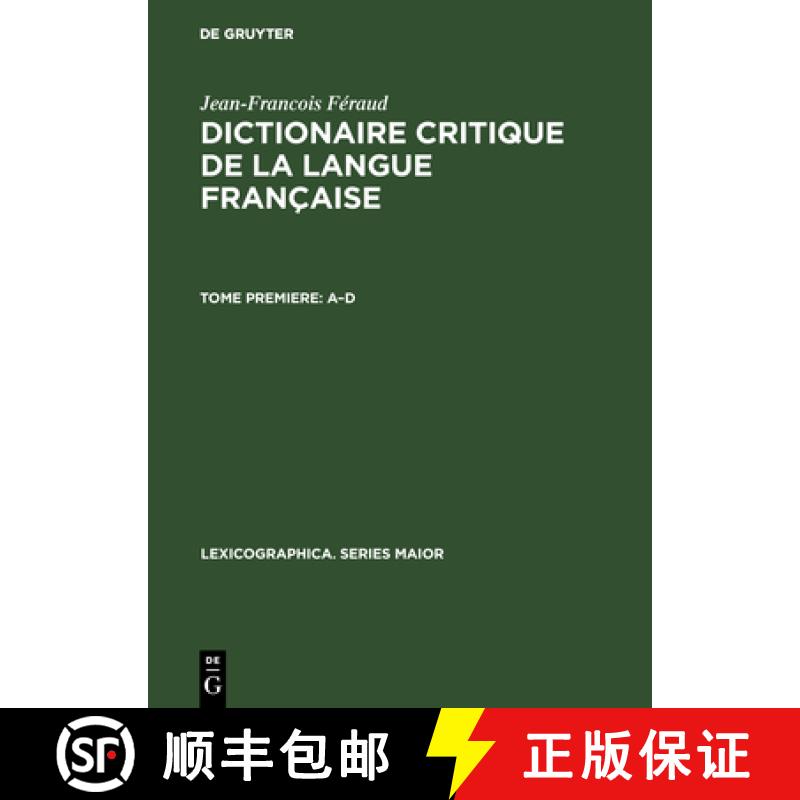 预订 Dictionaire Critique de la Langue Francaise: (1787) [9783484309517]