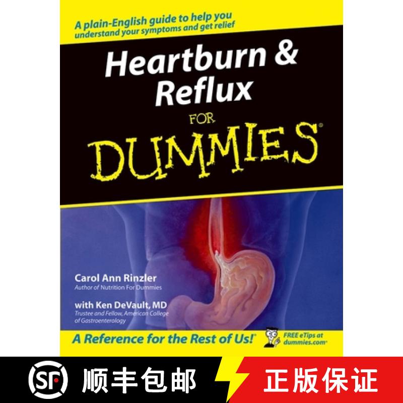 【3-4周达】Heartburn & Reflux For Dummies [Wiley公共健康] [9780764556883]