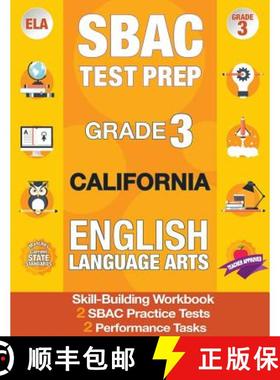 预订 Sbac Test Prep Grade 3 California English Language Arts: 2 Smarter Balanced Practice Tests and W... [9781948255455]