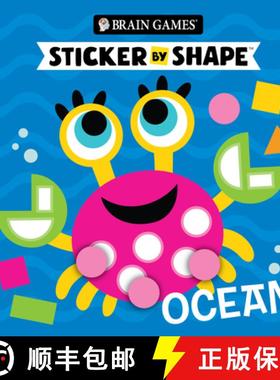 【3-4周达】Brain Games - Sticker by Shape: Ocean (for Kids Ages 3-6) [9781639389216]