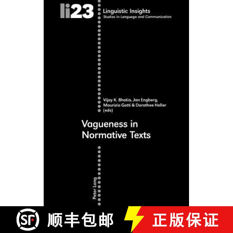 【3-4周达】Vagueness in Normative Texts [9783039106530]