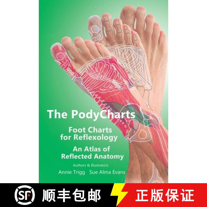 【2-3周达】The PodyCharts Foot Charts for Reflexology: An atlas of reflected anatomy [9781789632293]