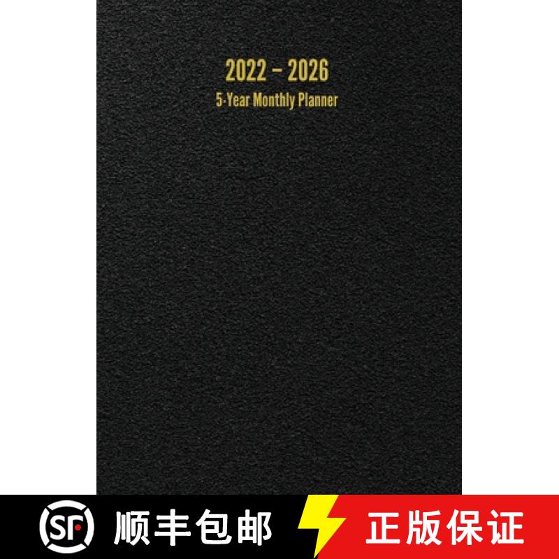 【3-4周达】2022 - 2026 5-Year Monthly Planner: 60-Month Calendar (Black) - Large [9781947399266]