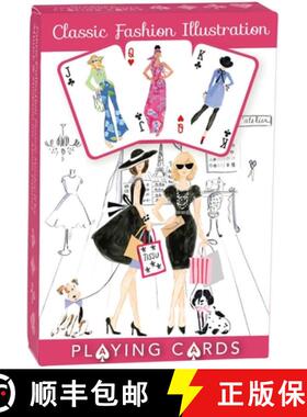 【3-4周达】Classic Fashion Illustration Playing Cards Single Pack: Sarah Gunn & Julie Starr's Stylish... [9781617459399]