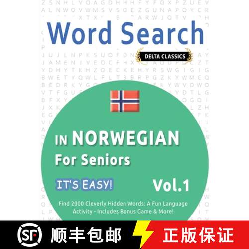 【3-4周达】Word Search in Norwegian for Seniors - It's Easy! Vol.1 - Delta Classics - Find 2000 Cleve... [9798349005633]