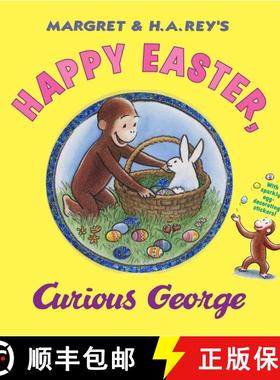 【3-4周达】Happy Easter, Curious George: Gift Book with Egg-Decorating Stickers!: An Easter and Sprin... [9780547048253]