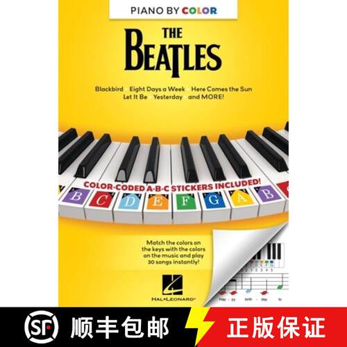 【3-4周达】Piano-By-Color - The Beatles: Color-Coded Notation with Matching Stickers Make Playing Bea... [9798350149029]