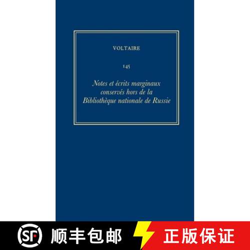 【3-4周达】Ouvres compltes de Voltaire (Complete Works of – N otes et crits marginaux conservs hors ... [9780729408905]