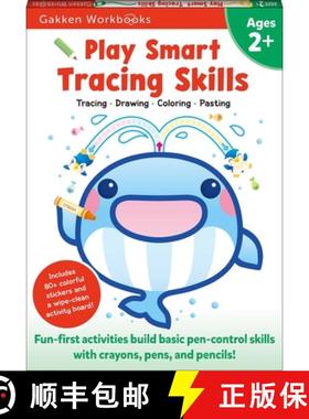 【3-4周达】Play Smart Tracing Skills Age 2+: Preschool Activity Workbook with Stickers for Toddlers A... [9784056212167]