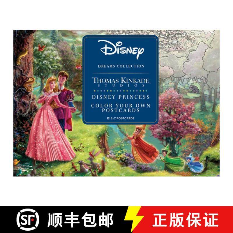 【3-4周达】Disney Dreams Collection Thomas Kinkade Studios Disney Princess Color Your Own Postcards [9781524855642]