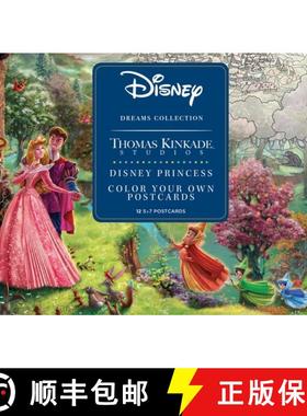 【3-4周达】Disney Dreams Collection Thomas Kinkade Studios Disney Princess Color Your Own Postcards [9781524855642]