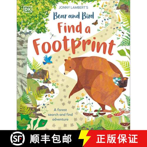 【3-4周达】精装 Jonny Lambertâ (Tm)S Bear and Bird: Find a Footprint: A Woodland Search and Find Adv... [9780744085815]