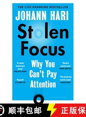 现货 注意力危机 Stolen Focus: The Surprising Reason You Can't Pay Attention [9781526620217]