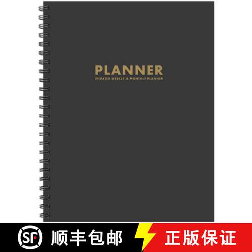 【3-4周达】精装 Charcoal Gray 8.5 X 11 Undated Monthly Planner [9781549249167]