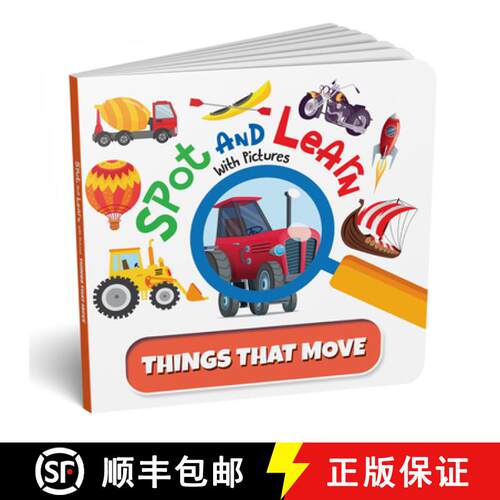 【3-4周达】Spot and Learn with Pictures: Things That Move: A Fun & Interactive Board Book to Develop ... [9789815127515]