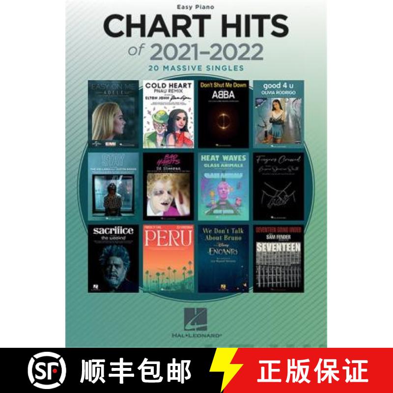 【2-3周达】CHART HITS OF 20212022 EASY PIANO [9781705163788]
