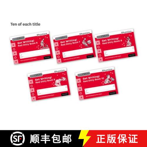 【3-4周达】Read Write Inc. Phonics: Get Writing! Red Ditty Books 6-10 Pack of 50 [9780198373988]