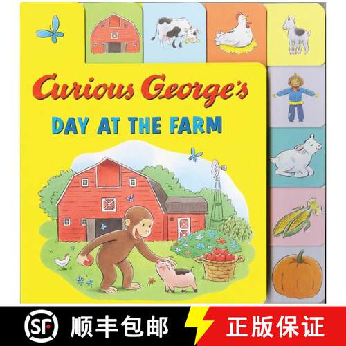 【3-4周达】Curious George's Day at the Farm (Tabbed Lift-the-Flap) [9780544988743]
