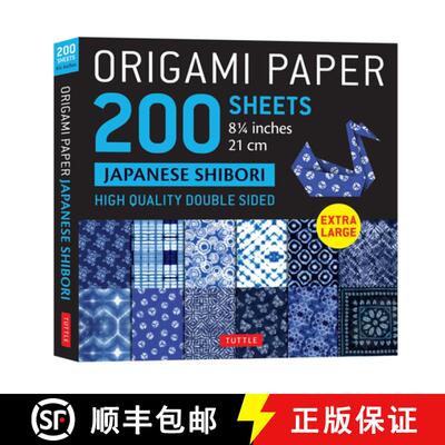 【3-4周达】Origami Paper 200 sheets Japanese Shibori 8 1/4 (21 cm): Extra Large Tuttle Origami Paper:... [9780804853156]