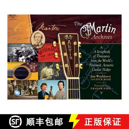 【3-4周达】精装 Jim Washburn - The Martin Archives Acoustic Guitar History Book with Reproduced Artif... [9781495013041]