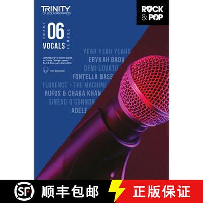 【3-4周达】Trinity Rock & Pop 2018 Vocals: Female Voice - Grade 6 [9780857366740]