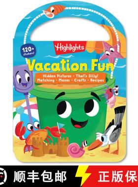 【3-4周达】Vacation Fun: Kids Travel Activity Book for Ages 36 with Over 120 Stickers, Puzzles, Craft... [9781639622948]