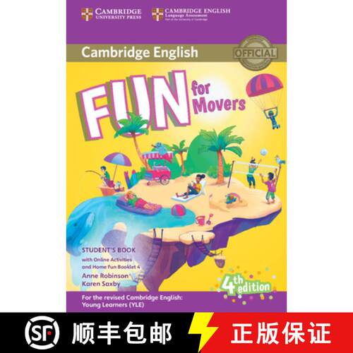 剑桥少儿 Fun for Movers Student's Book with Online Activities with Audio and Home Fun Booklet  中级学... [9781316617533]