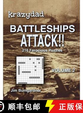 【3-4周达】Krazydad Battleships Attack!! Volume 2: 216 Ferocious Puzzles [9781946855206]