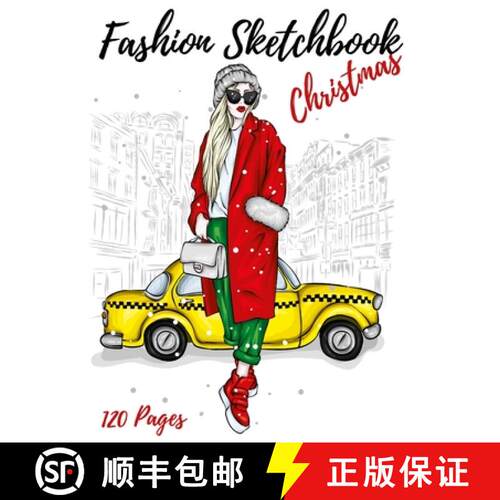 【3-4周达】Fashion Sketchbook Christmas: Figure Female Template With Front View - Back View -Side Vie... [9783240444094]