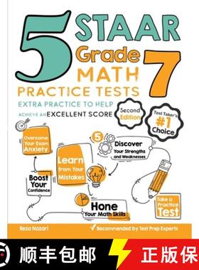 【3-4周达】5 STAAR Grade 7 Math Practice Tests: Extra Practice to Help Achieve an Excellent Score [9781637190036]
