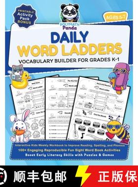 预订 Daily Word Ladders and Vocabulary Builder for Grades K-1: Interactive Kids Weekly Workbook to Im... [9781953149596]