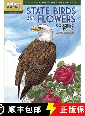 预订 Boost State Birds and Flowers Coloring Book [9780486494388]