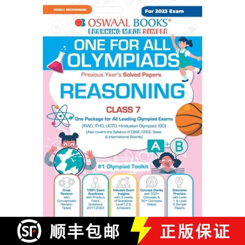 【3-4周达】Oswaal One For All Olympiad Previous Years' Solved Papers, Class-7 Reasoning Book (For 202... [9789356345249]