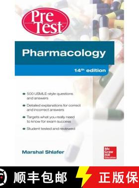现货 Pharmacology Pretest Self-Assessment and Review 14/E [9780071791465]