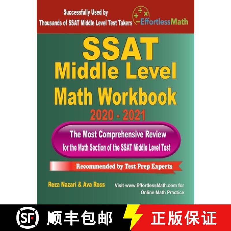 【3-4周达】SSAT Middle Level Math Workbook 2020 - 2021: The Most Comprehensive Review for the Math Se... [9781646123285]