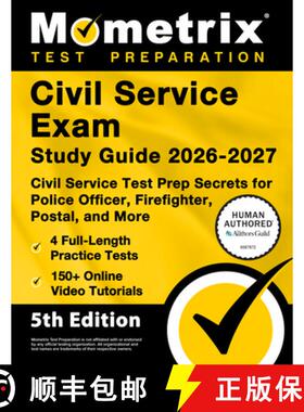 【3-4周达】Civil Service Exam Study Guide 2026-2027 - 4 Full-Length Practice Tests, 200+ Online Video... [9781516728848]