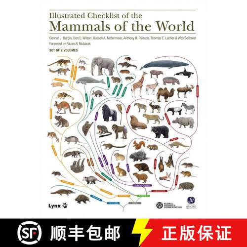 【3-4周达】精装 Illustrated Checklist of the Mammals of the World (2-Volume Set) [9788416728367]