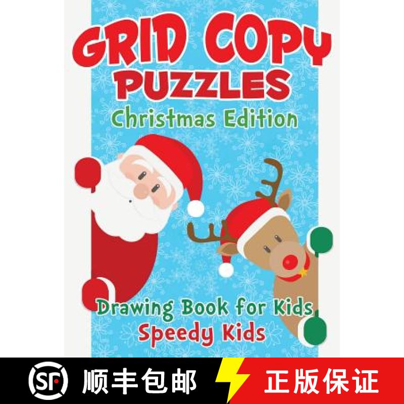 【3-4周达】Grid Copy Puzzles : Christmas Edition : Drawing Book for Kids [9781541933965]