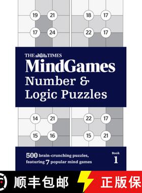 【3-4周达】The Times Mindgames Number and Logic Puzzles Book 1: 500 Brain-Crunching Puzzles, Featurin... [9780008190309]
