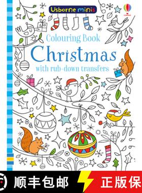 【3-4周达】Colouring Book Christmas with rub-down transfers [9781474947718]