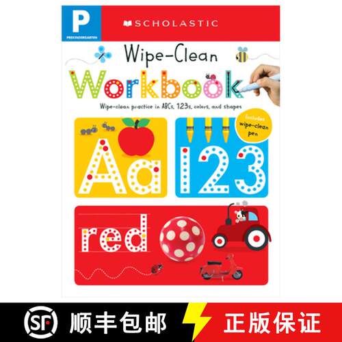 【3-4周达】Pre-K Wipe-Clean Workbook: Scholastic Early Learners (Wipe-Clean Workbook) [9780545903240]