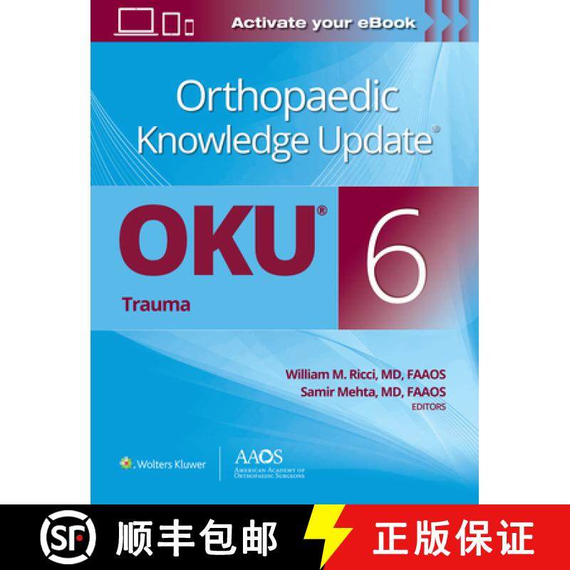 【3-4周达】Orthopaedic Knowledge Update (R): Trauma 6 Print + Ebook [9781975163686]