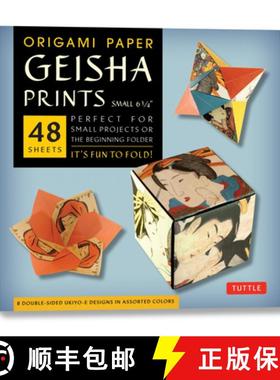 【3-4周达】Origami Paper - Geisha Prints - Small 6 3/4 - 48 Sheets: Tuttle Origami Paper: Origami She... [9780804844819]